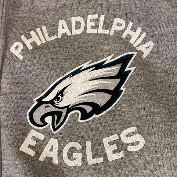 NFL Philadelphia Eagles Gray Hoodie front logo is glittery. Number 33 - Picture 3 of 4